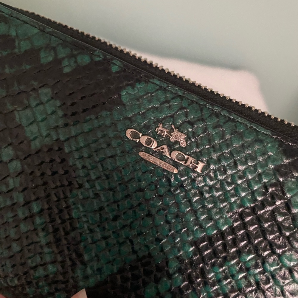 Coach Emerald Snake Pattern Zip Wallet - image 3